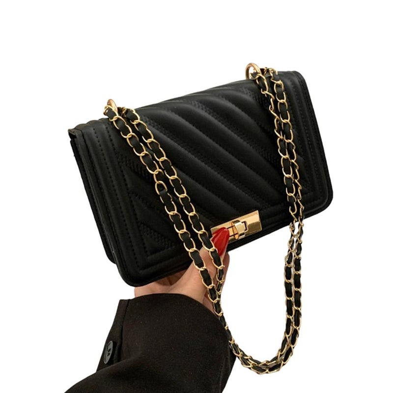 Retro-style shoulder bag with chain strap, small square bag for women, spring 2024, fashionable and elegant.